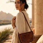Handmade Egyptian Leather Saddle Bag - Tan Brown - Handmade Egyptian Leather - ASL
