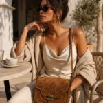Handmade Leather Crossbody Bag - Filigree Cut-Out - Handmade Egyptian Leather - ASL