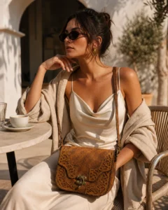 Handmade Leather Crossbody Bag — Filigree Cut-Out | ASL Egypt