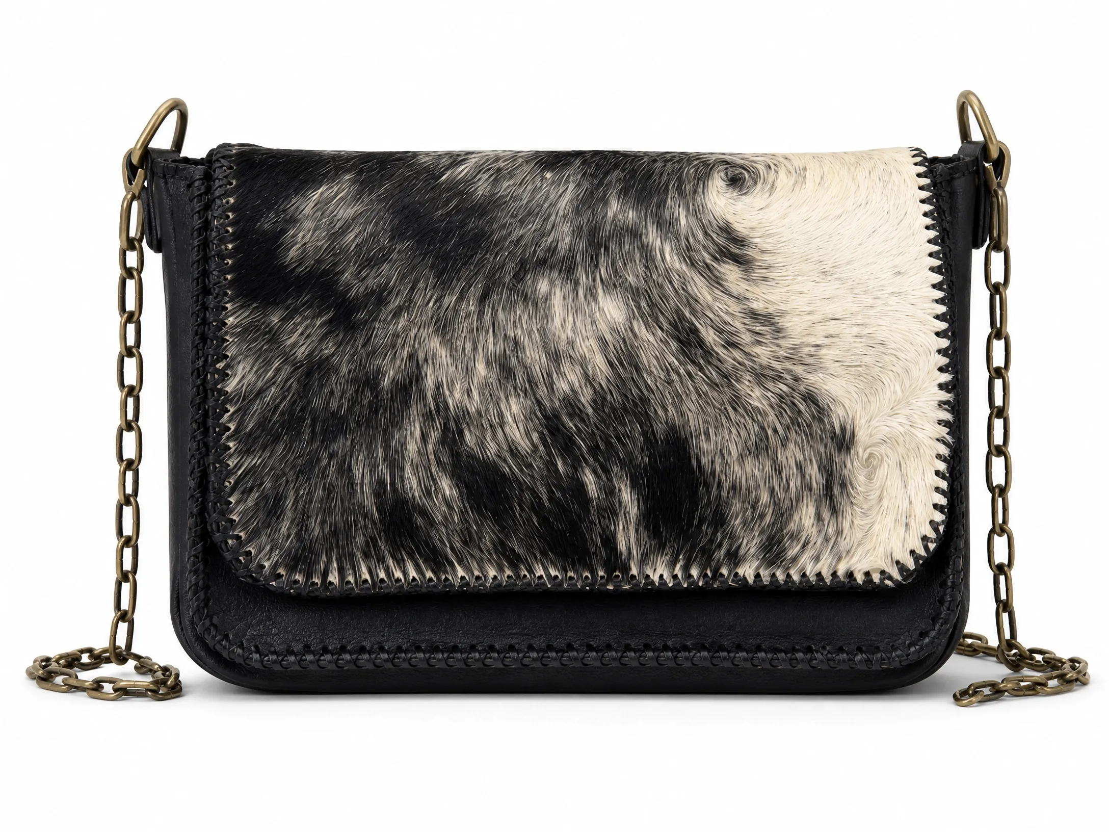 Handmade Cowhide Leather Crossbody Bag — Black | ASL Egypt Alternative