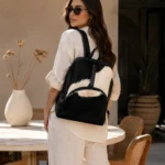 Handmade Leather Cowhide Backpack - Black and White - Handmade Egyptian Leather - ASL