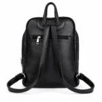Interior of Handmade Leather Cowhide Backpack - Black and White - ASL Egypt