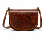 Interior of Handmade Egyptian Leather Saddle Bag - Tan Brown - ASL Egypt